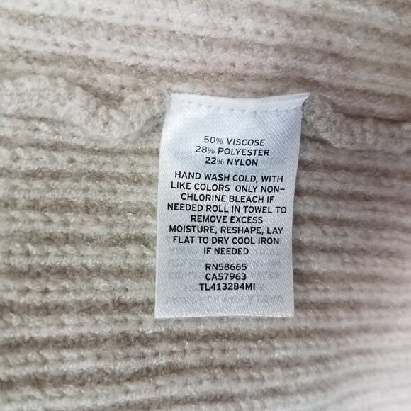 Leith Size L Open Front Long Cardigan Sweater in Beige Oatmeal Medium Heather - Picture 5 of 10